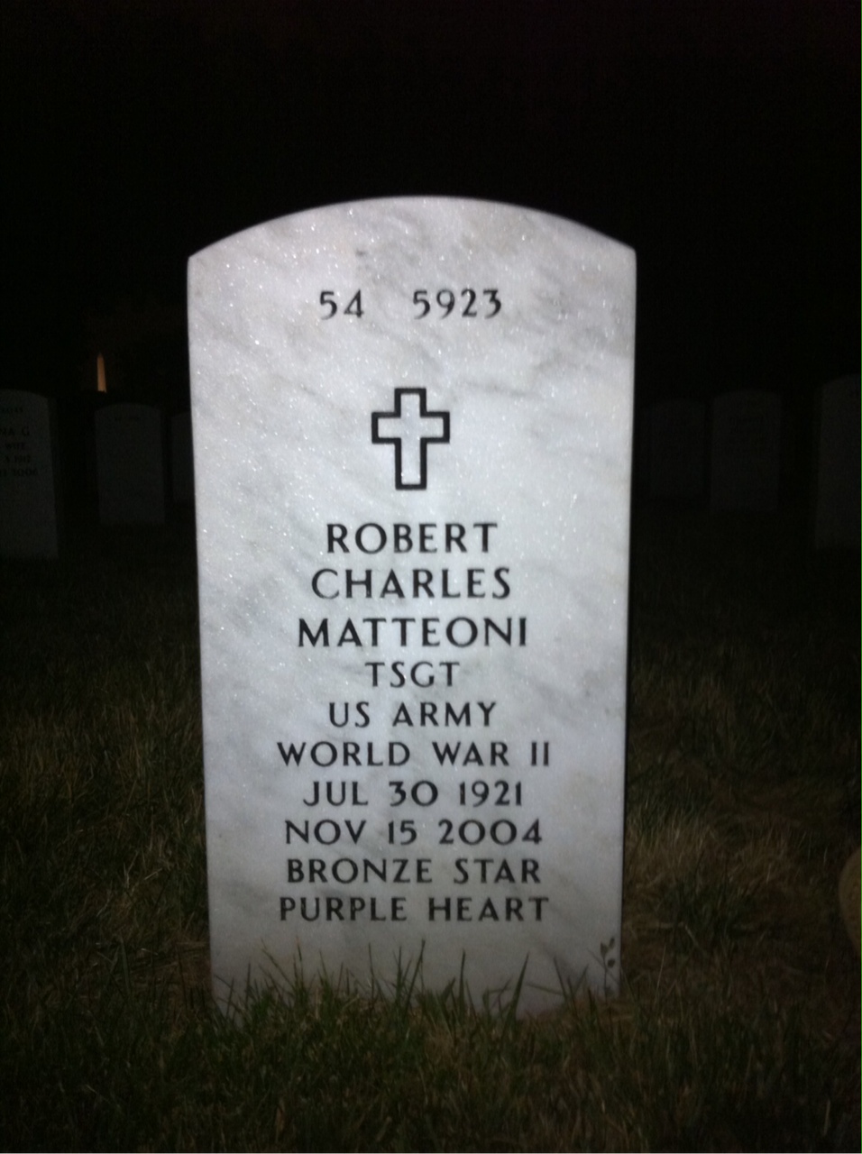 Back of headstone — Kathleen Matteoni