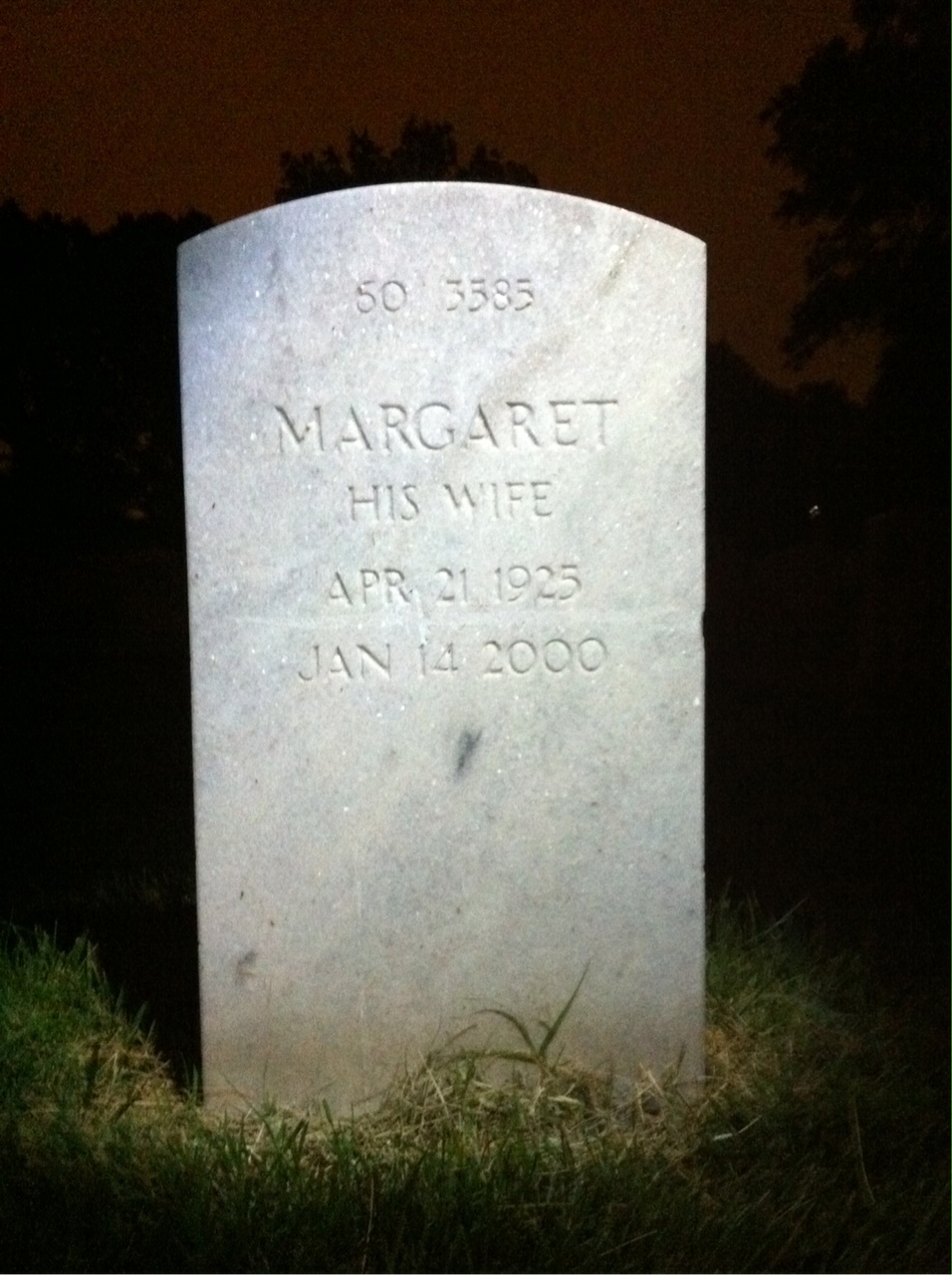 Back of headstone — Vann Patrick Dover
