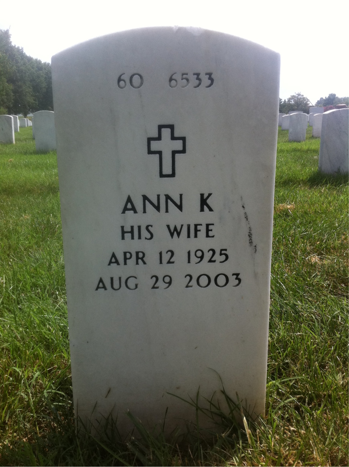 Back of headstone — Martin Miller