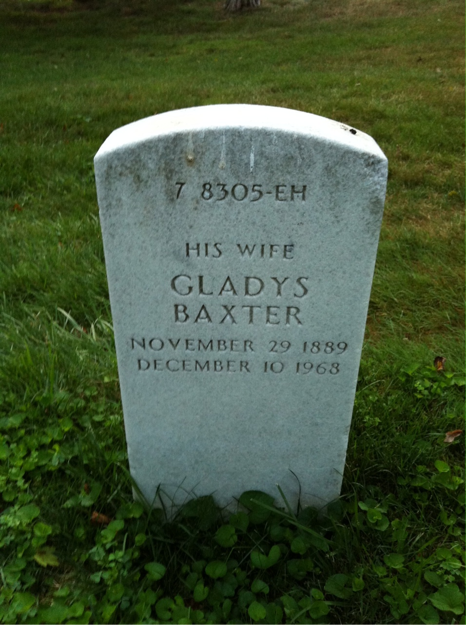 Back of headstone — William Nichols Porter