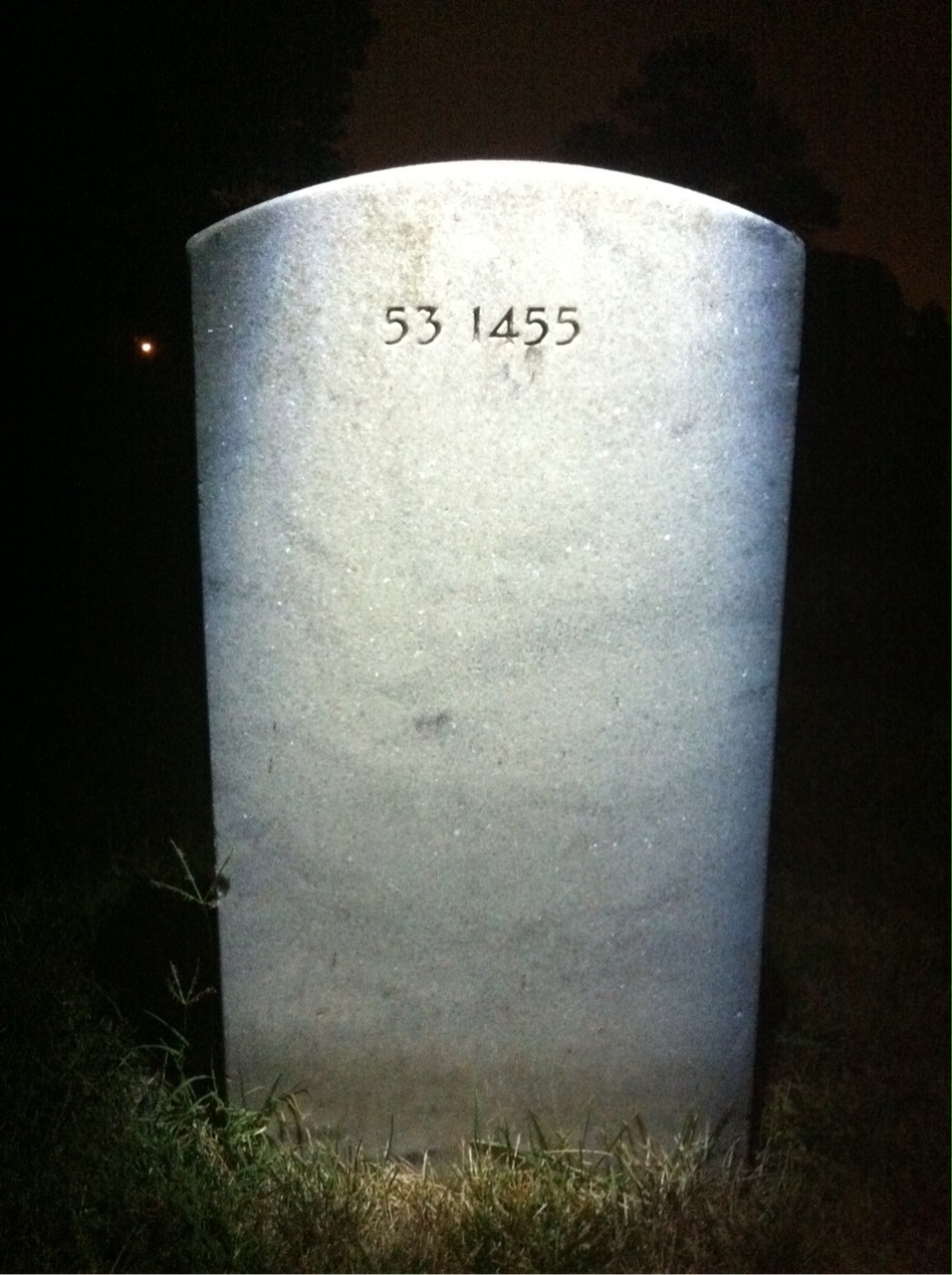 Back of headstone — Amber Mccumbers