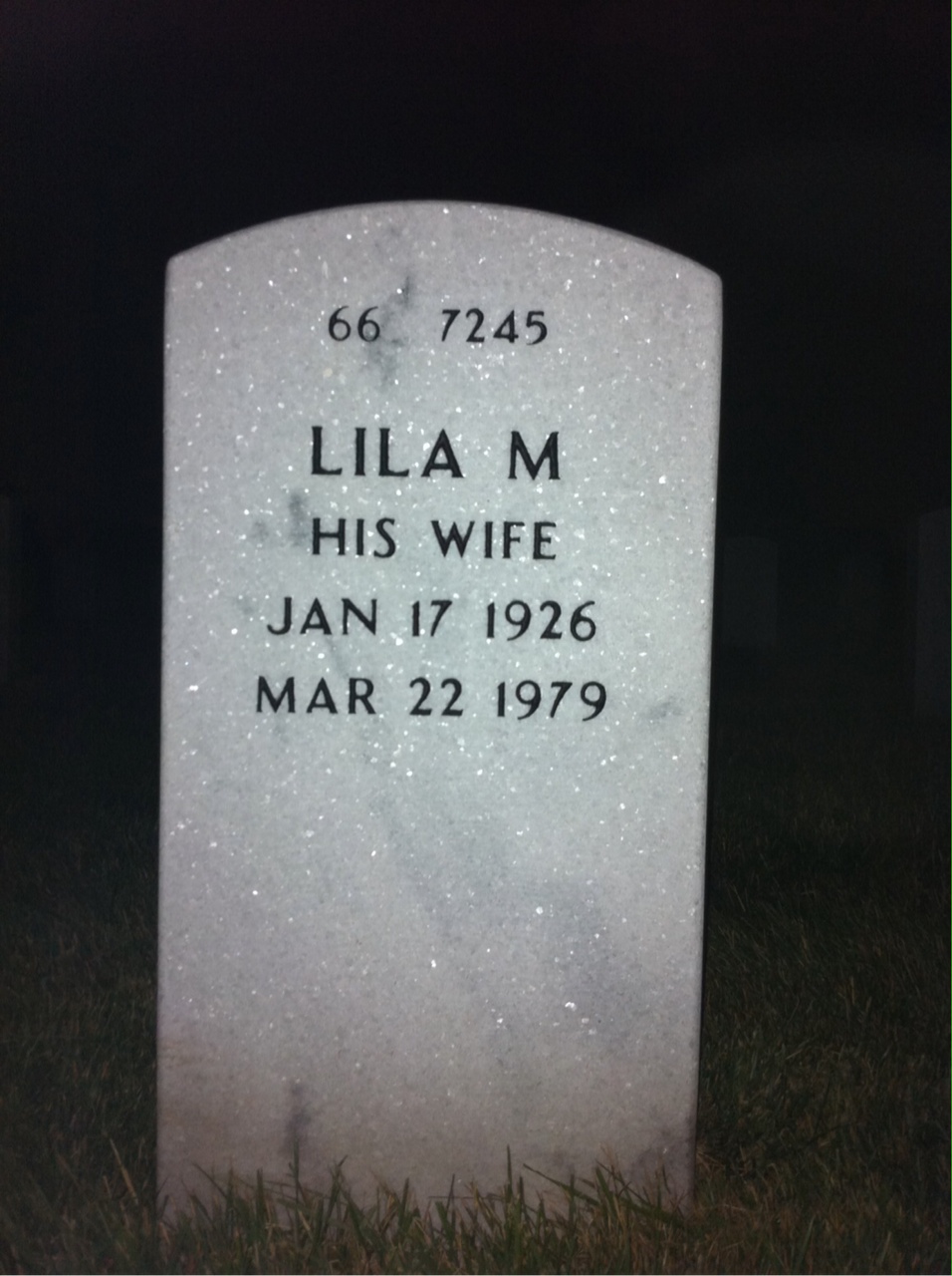 Back of headstone — Fred Turk