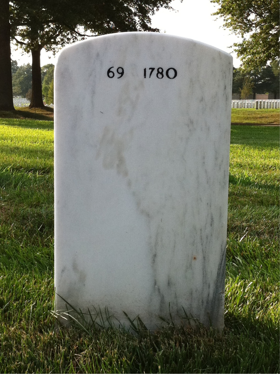 Back of headstone — George Staples