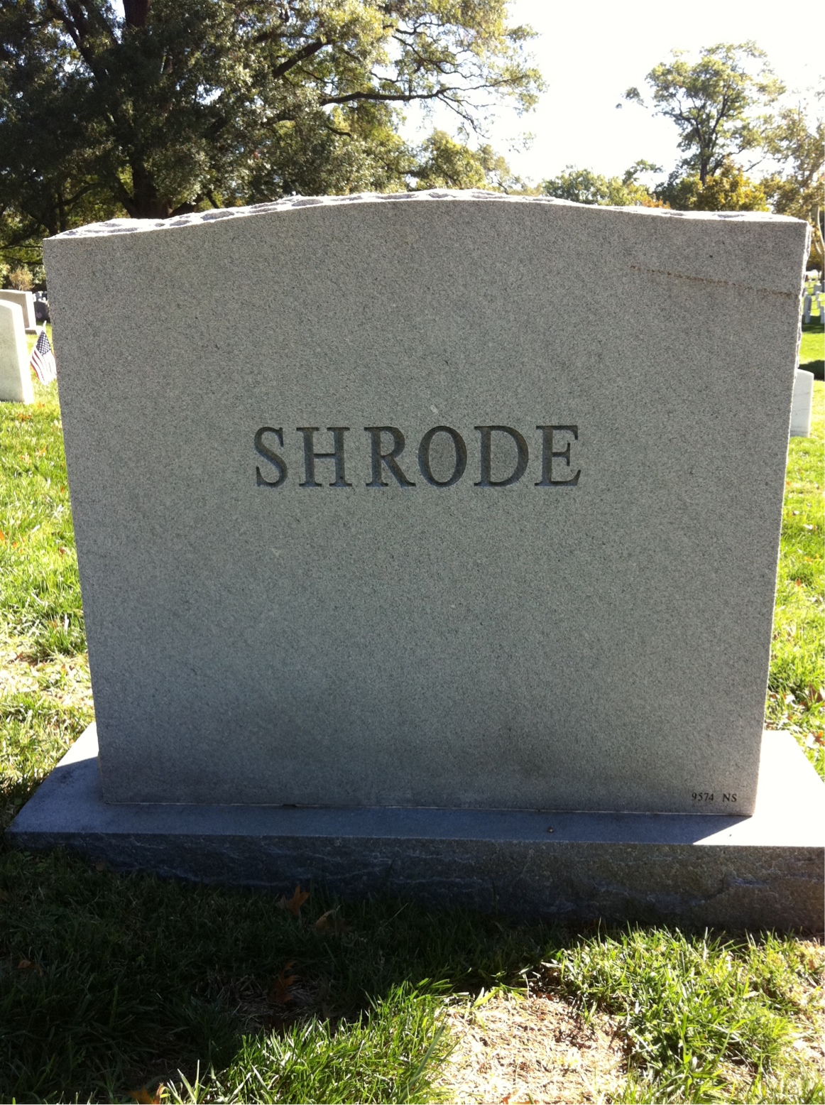 Back of headstone — Marion Shrode