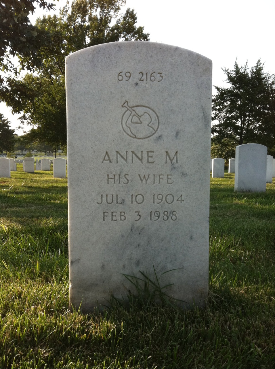 Back of headstone — Anne Andersen