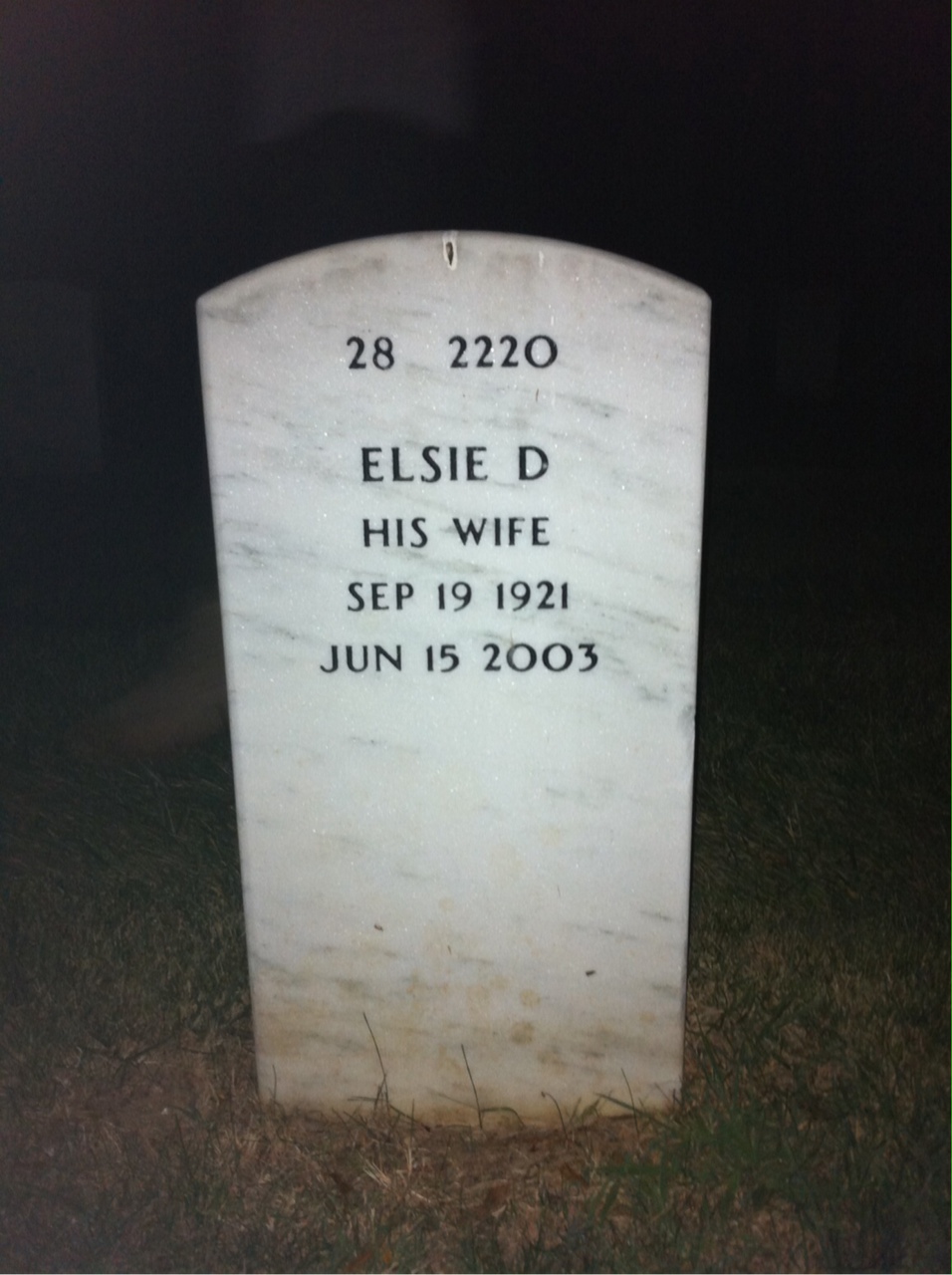 Back of headstone — David Nickolson