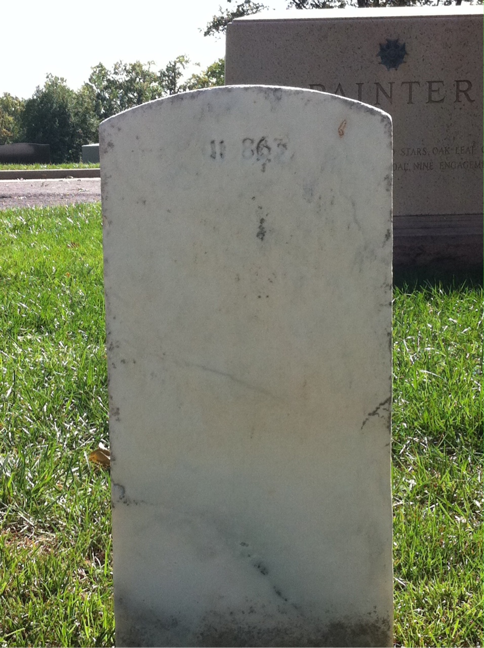 Back of headstone — Camilla Moore