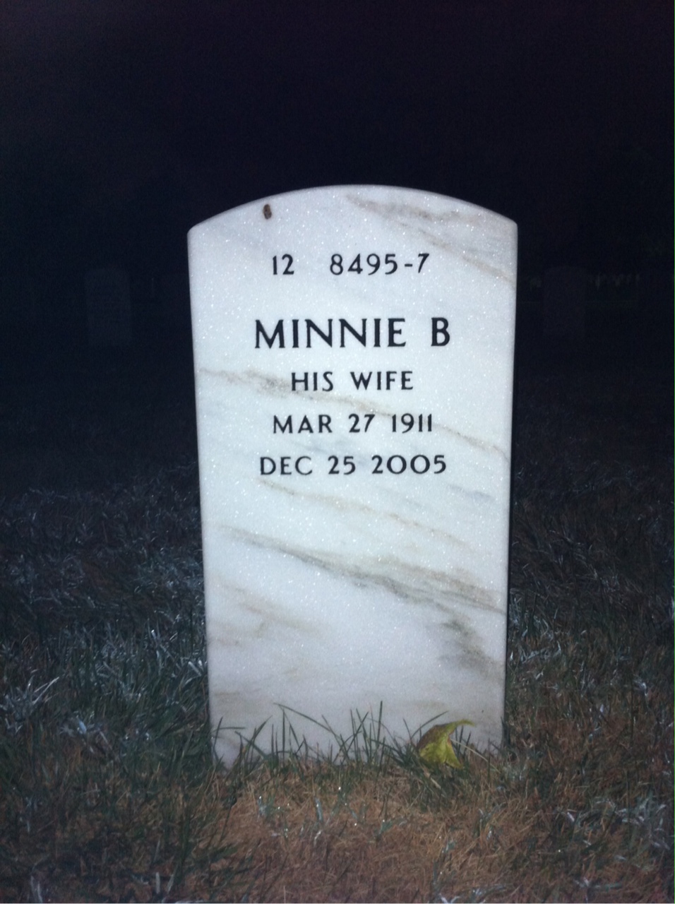 Back of headstone — Preston Barrett