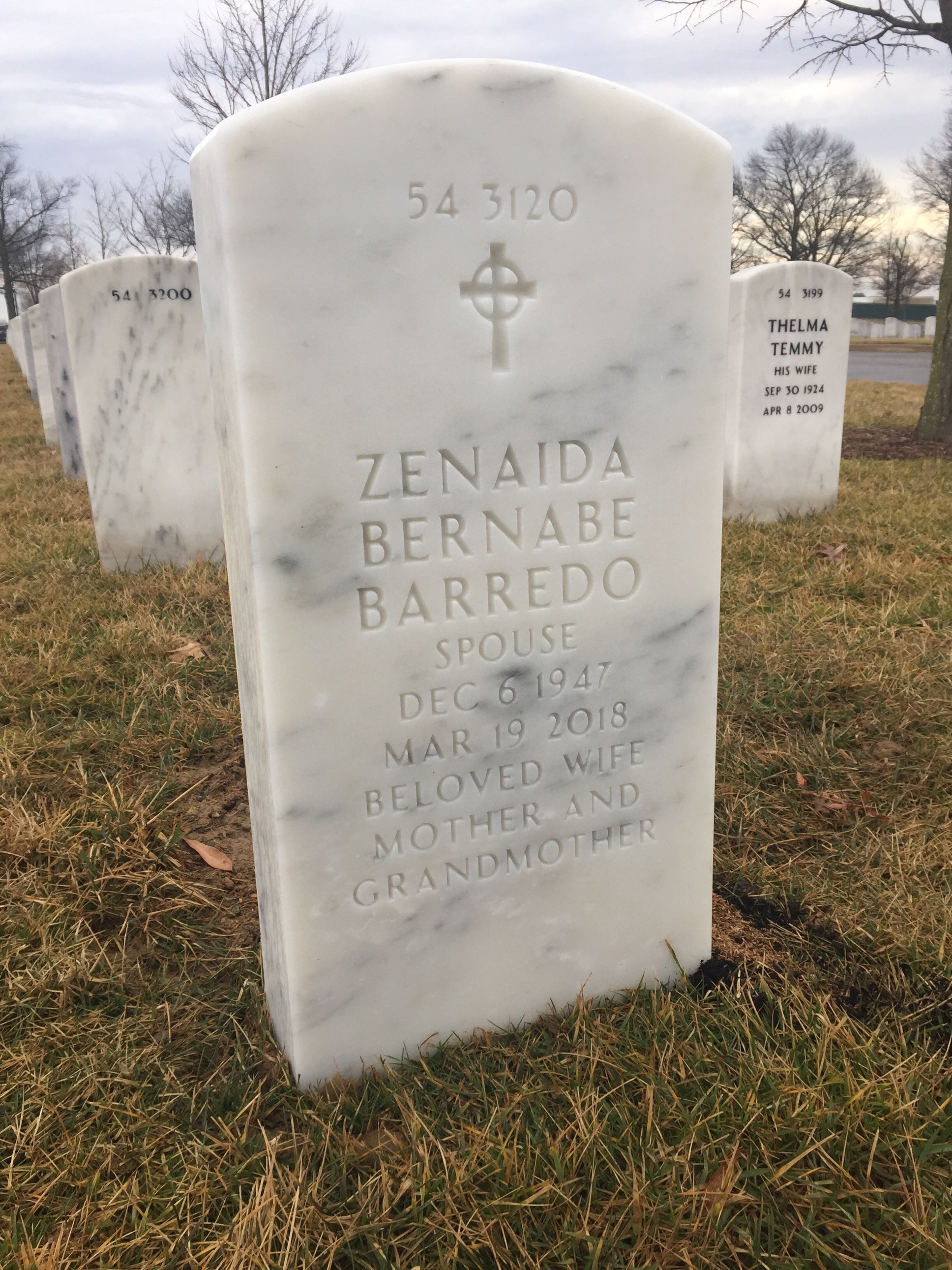 Back of headstone — Ramon Barredo