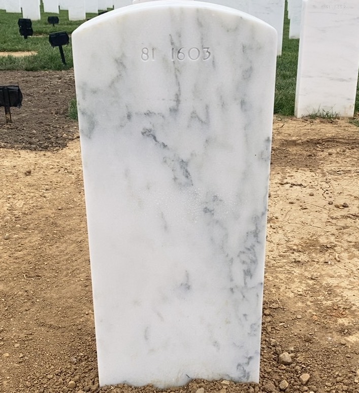 Back of headstone — Robert Bidwell