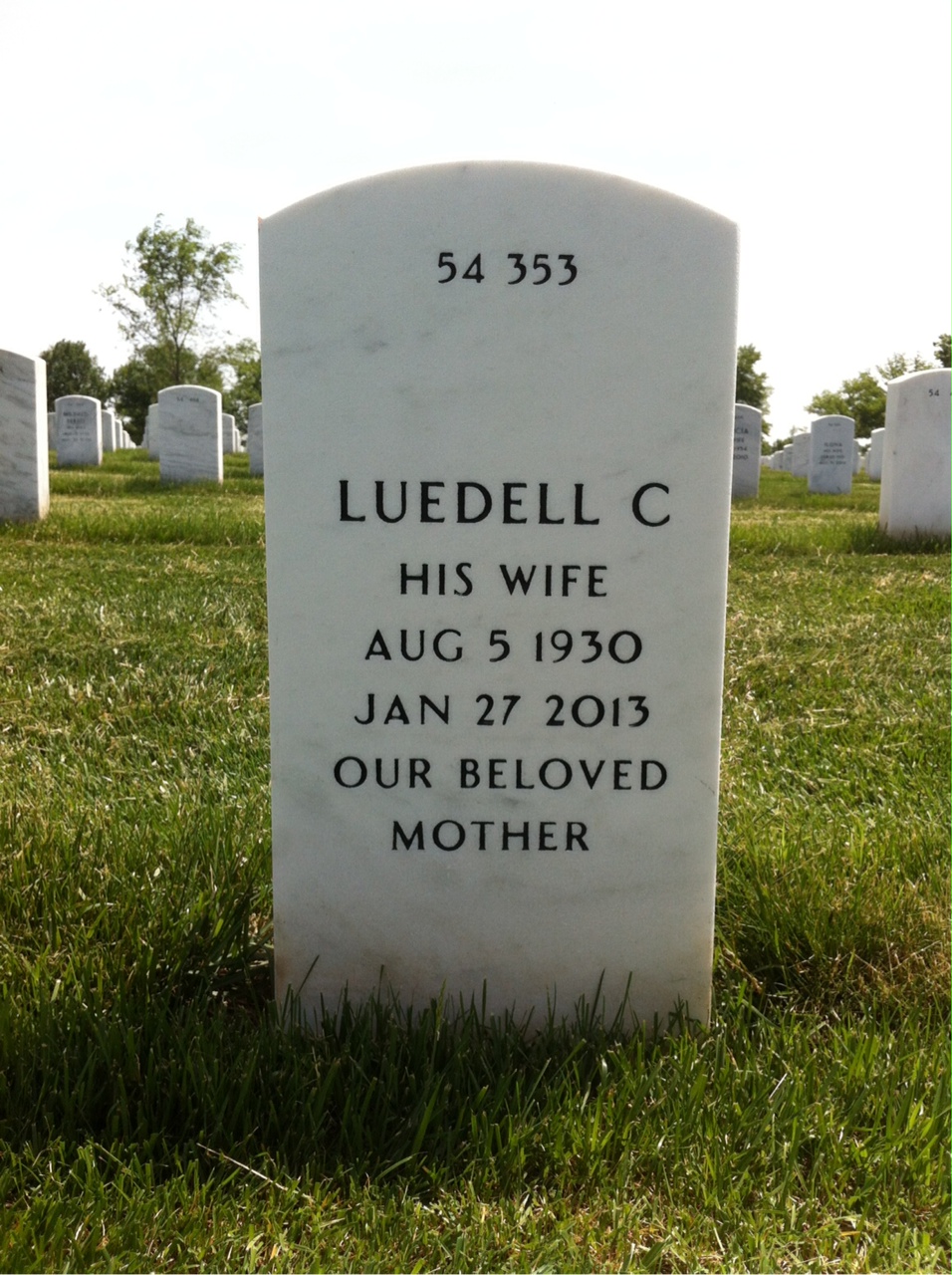 Back of headstone — Alfred Josey