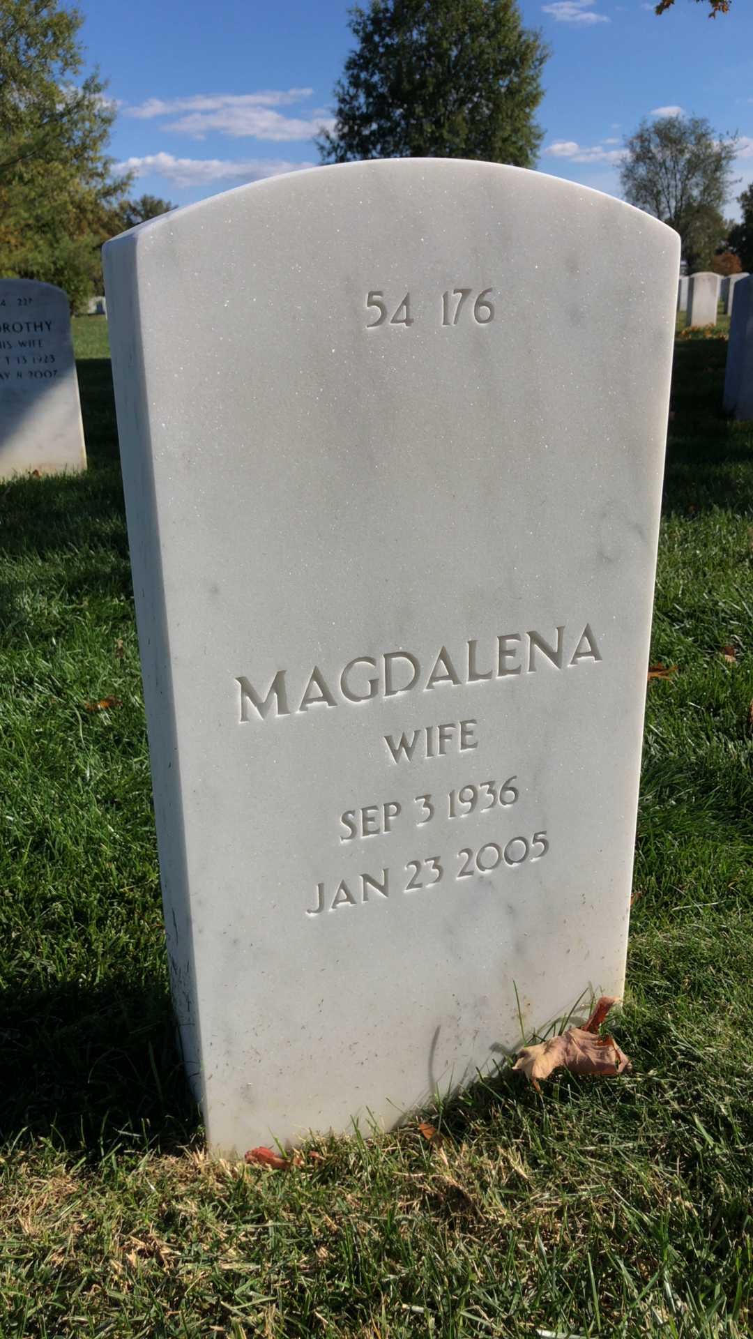 Back of headstone — Alfred Balow