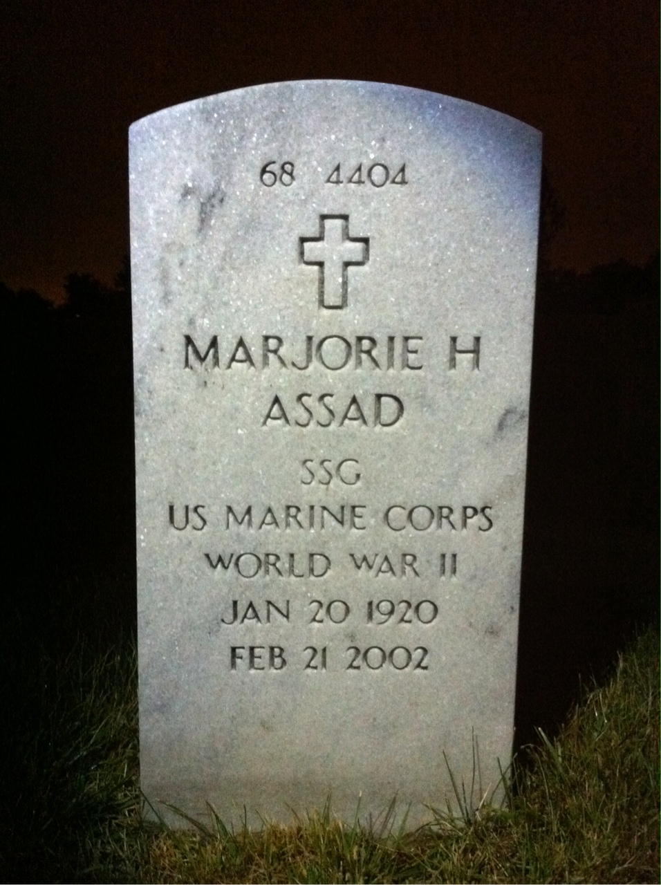 Back of headstone — Albert Assad