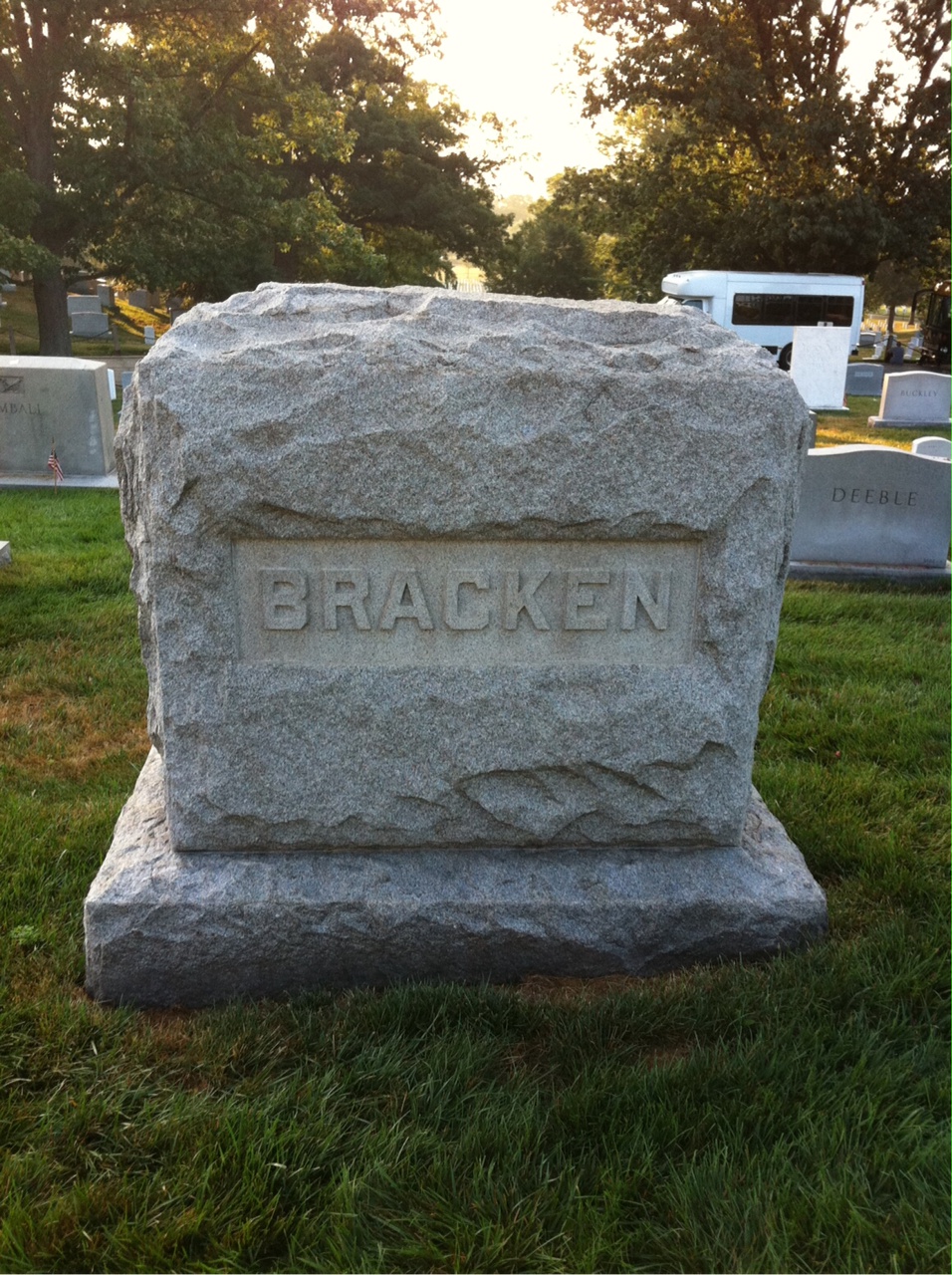 Back of headstone — Edwin Bracken