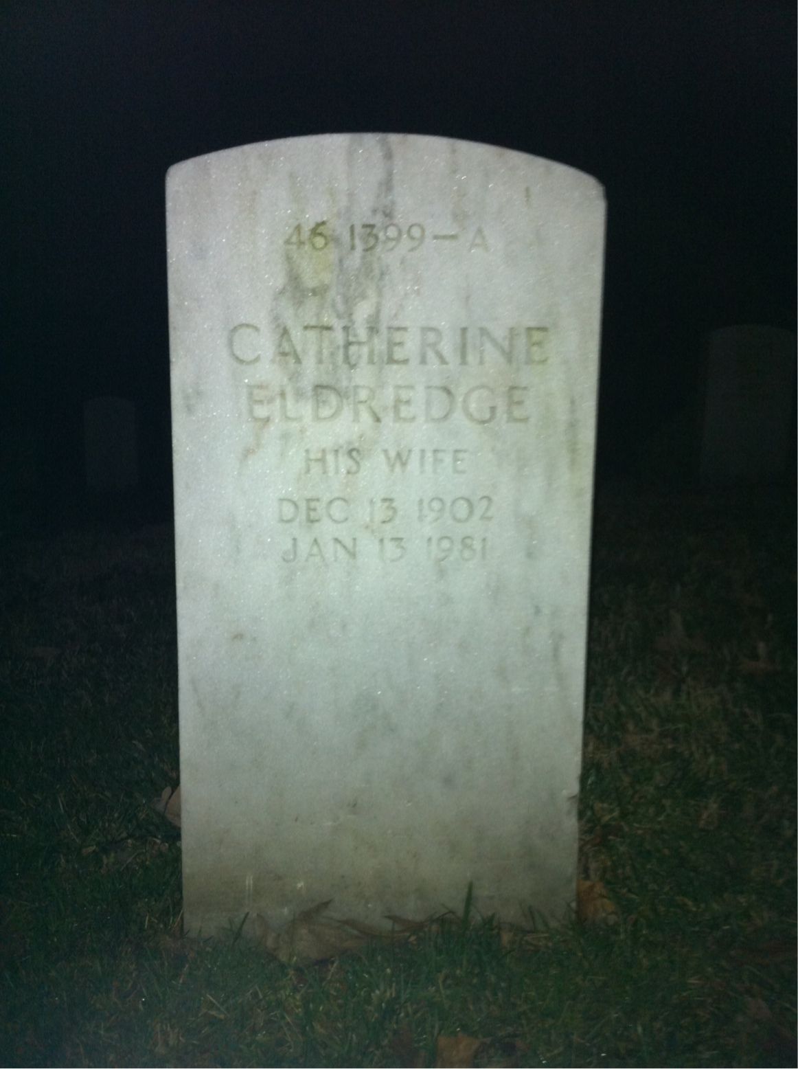 Back of headstone — Catherine Mckenna
