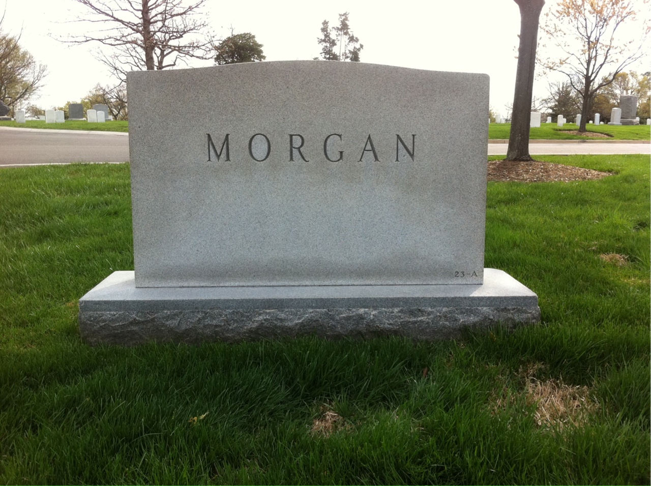 Back of headstone — Howard Morgan