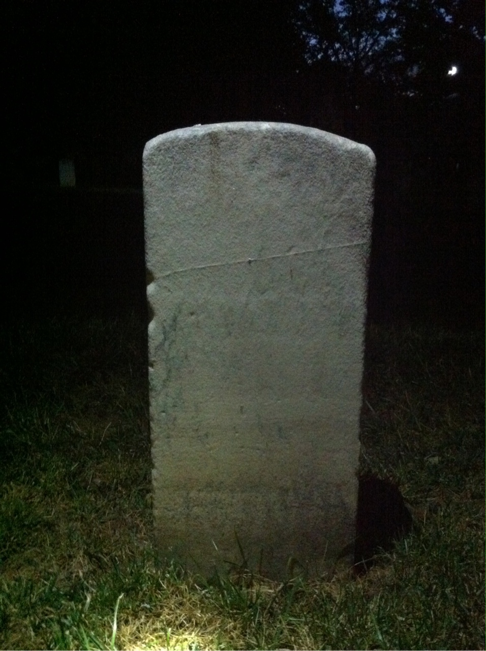 Back of headstone — Samuel Millman