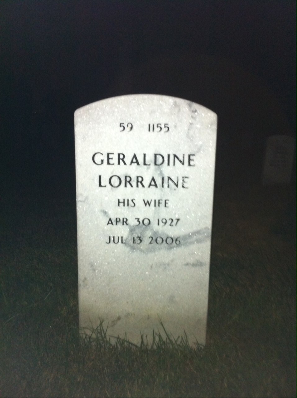 Back of headstone — Elden Ireland