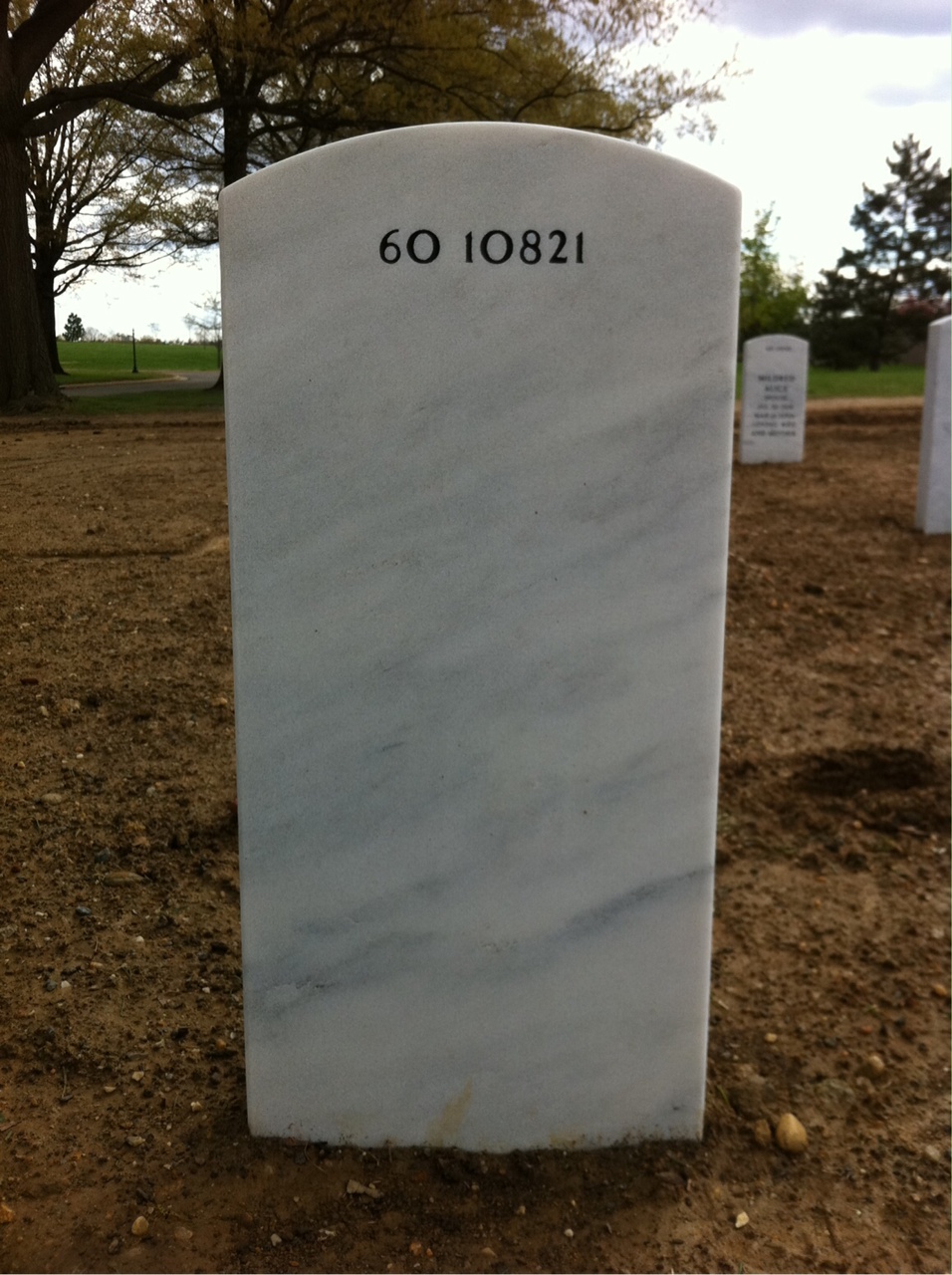 Back of headstone — Carl Gustav Finstrom
