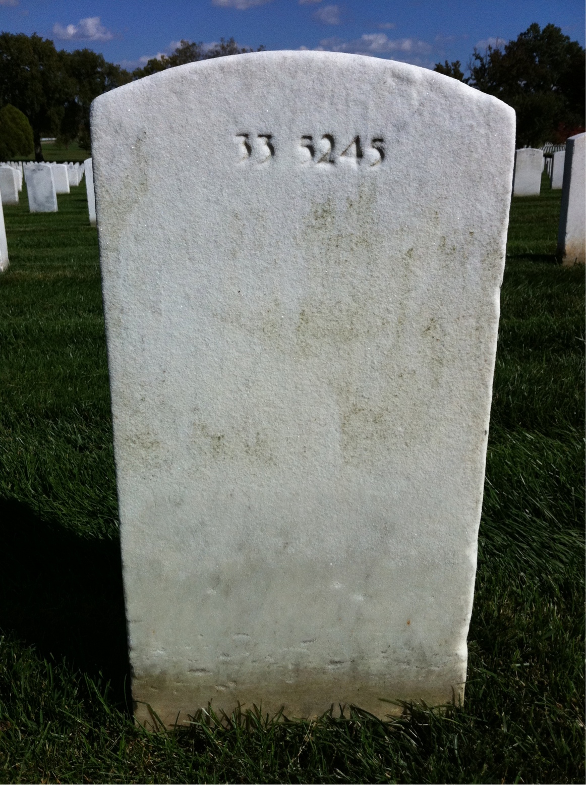 Back of headstone — Kenneth Moore