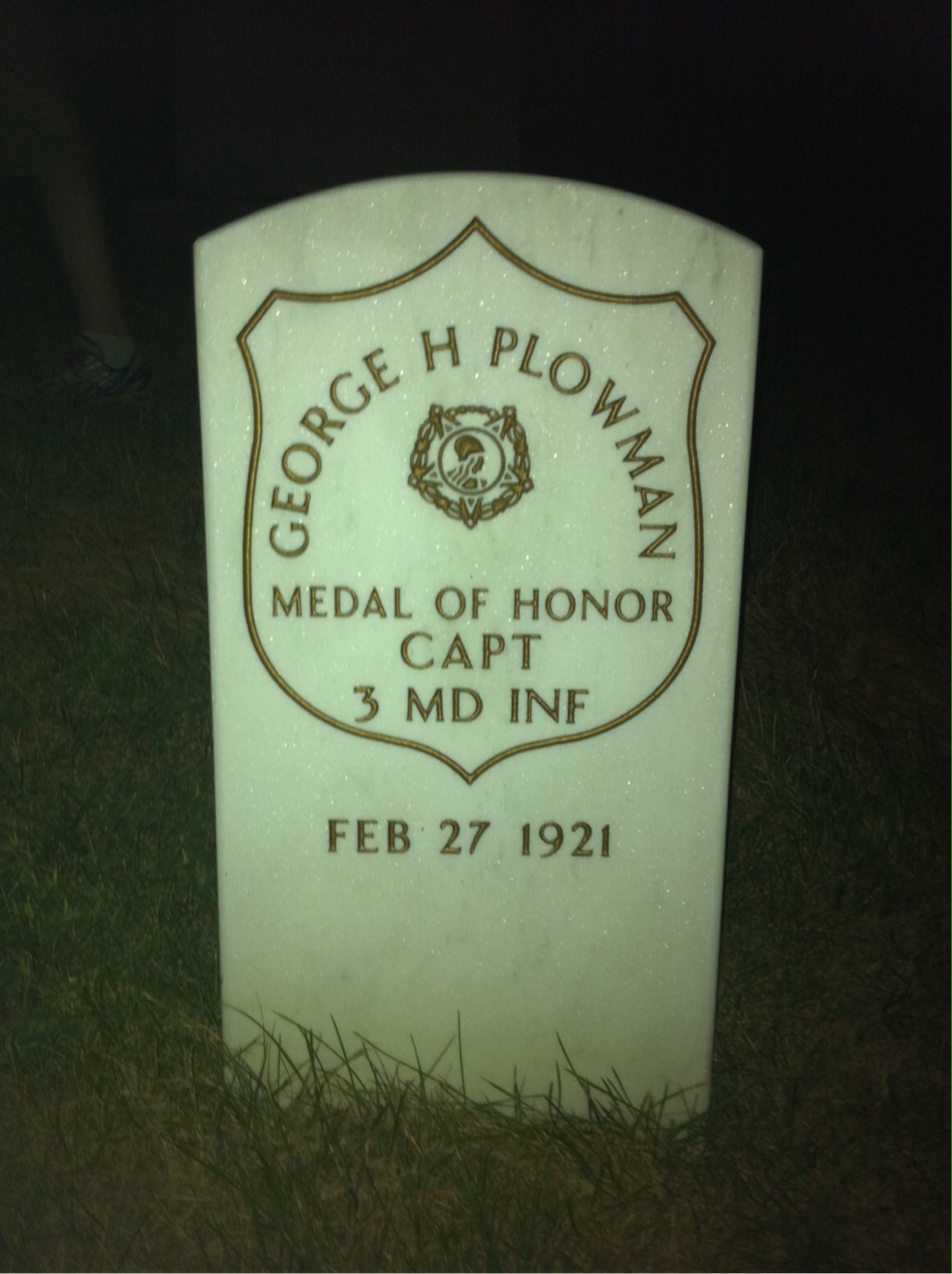 Headstone of George H. Plowman