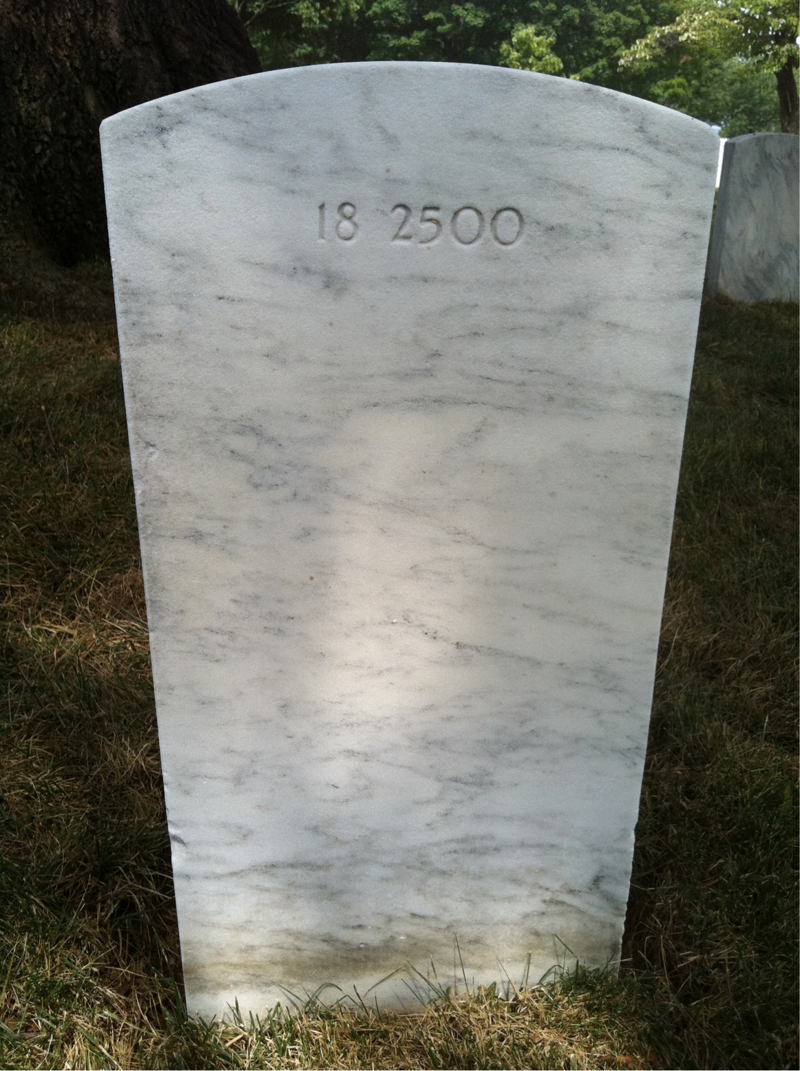 Back of headstone — Roscoe Atkins