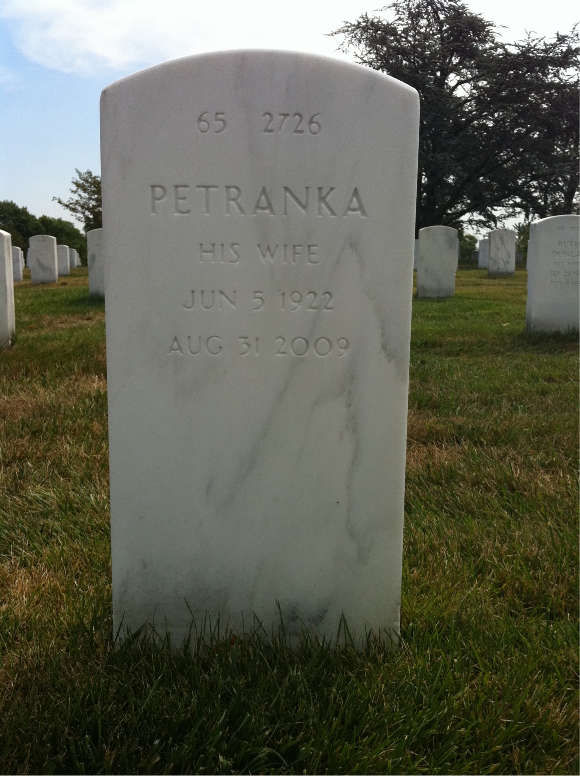 Back of headstone — Robert Ziegenhagen