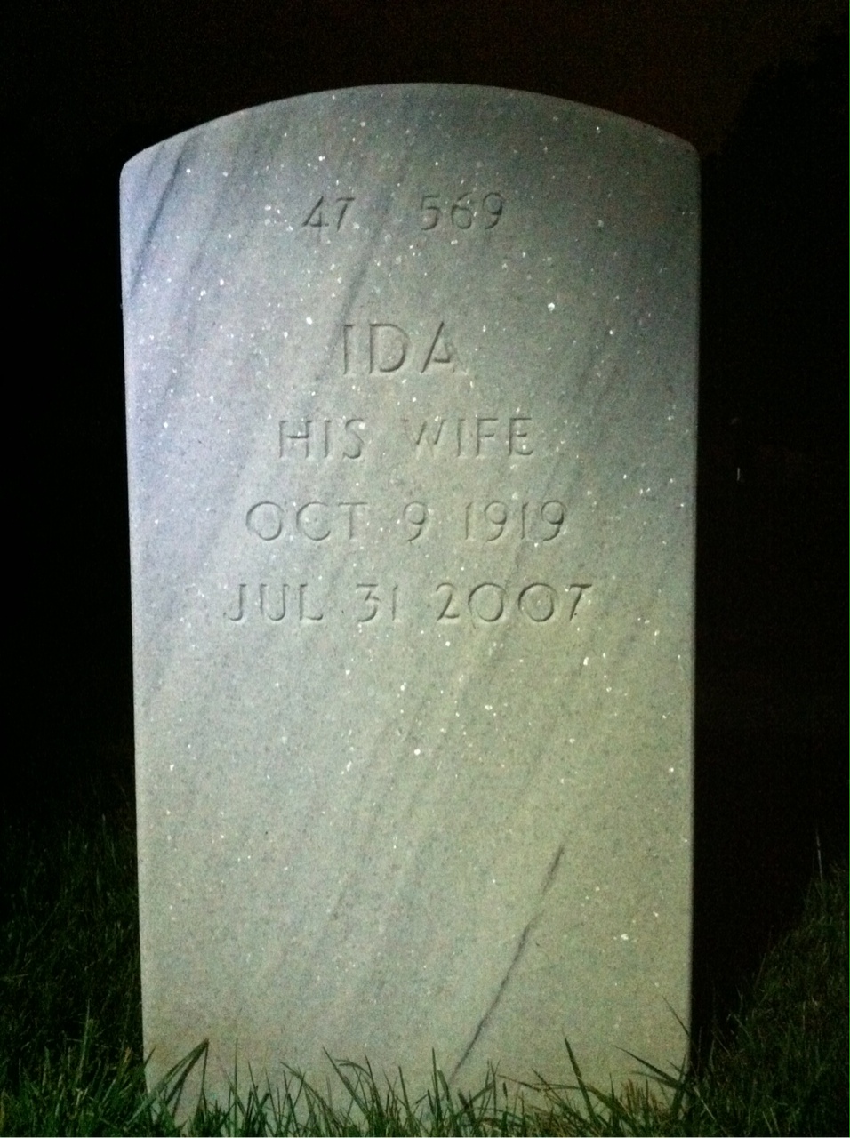 Back of headstone — Gabriel Ivan