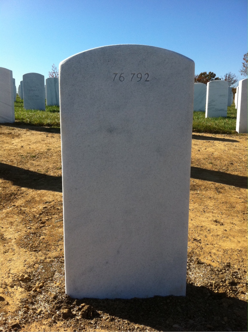 Back of headstone — Warren Winston Fulks