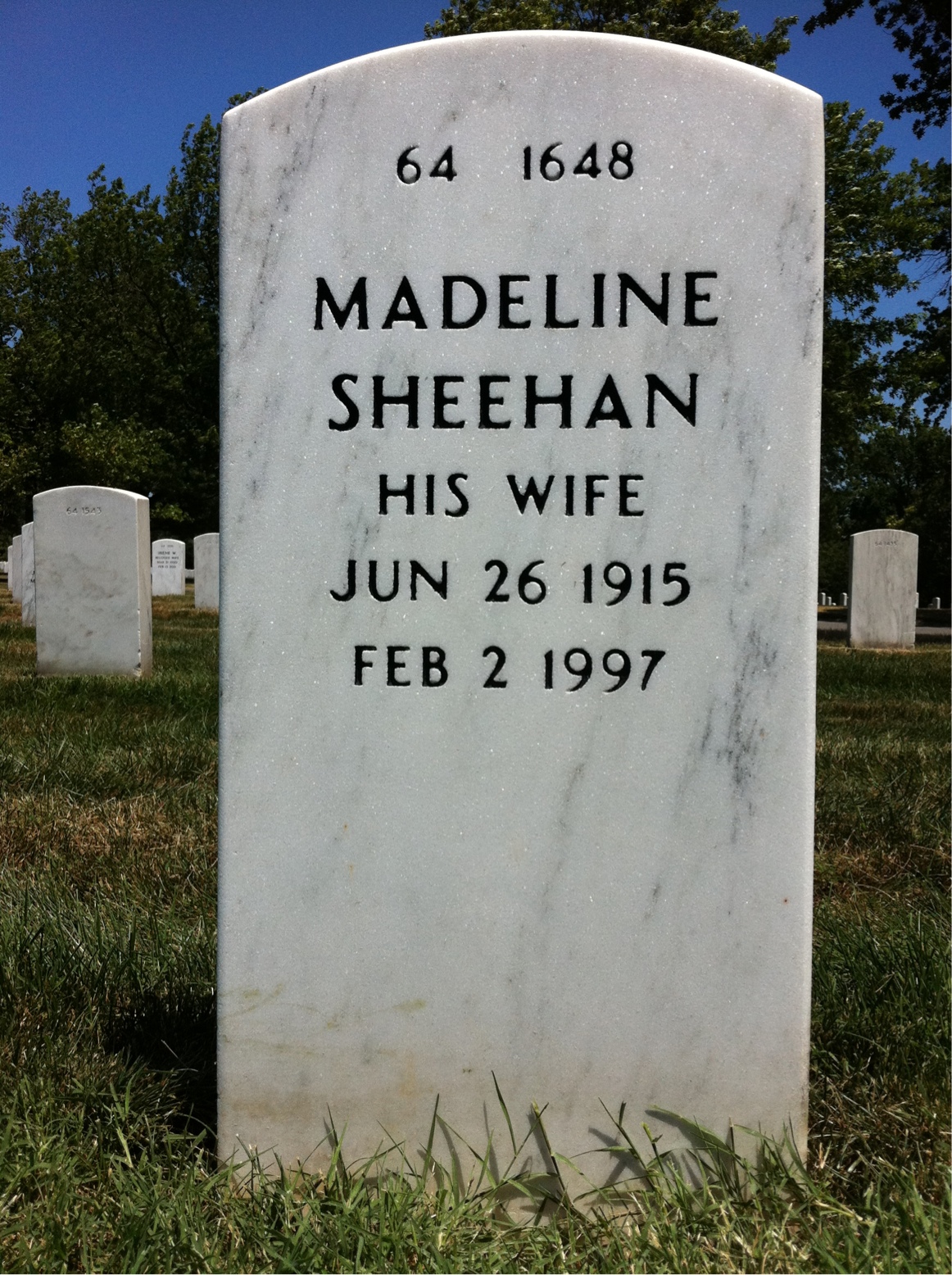 Back of headstone — Warren Blair