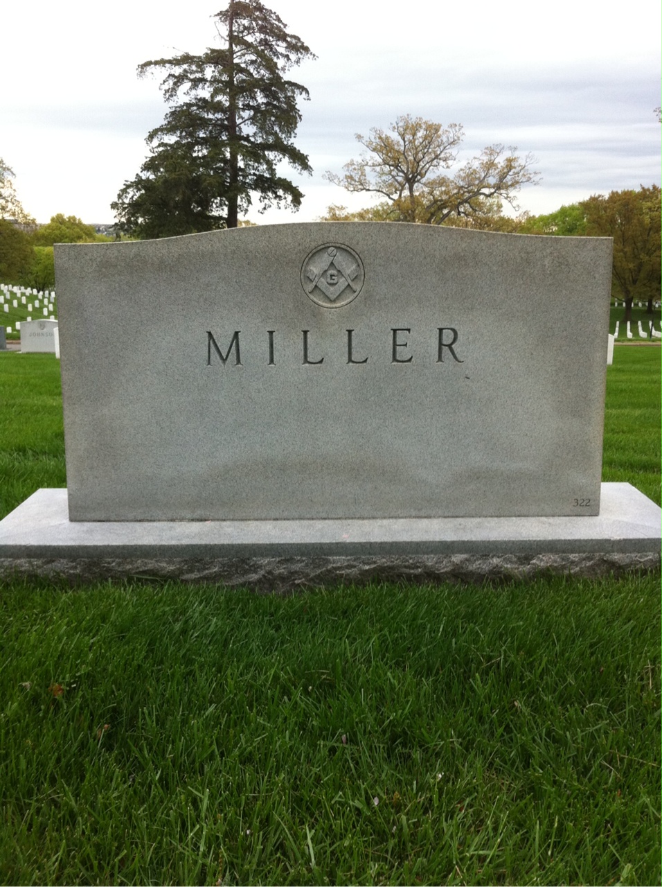 Back of headstone — Mark Miller