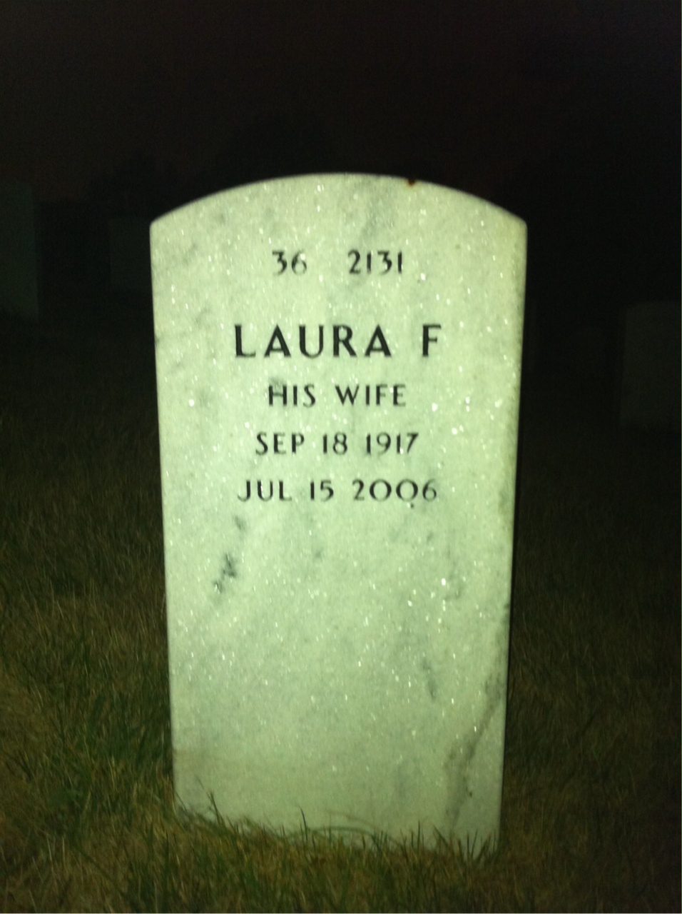 Back of headstone — Hail Wilson