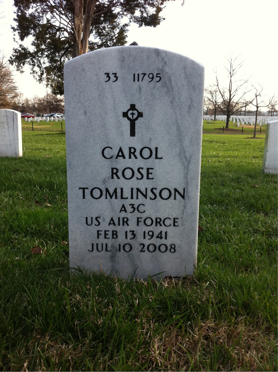 Back of headstone — Albert Tomlinson