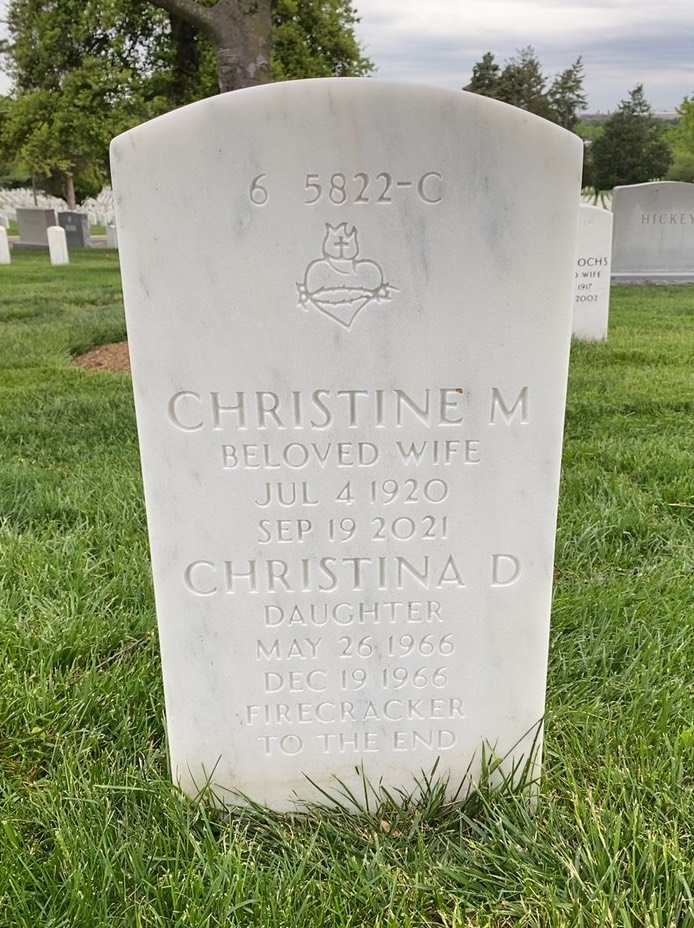 Back of headstone — Charles Caprino