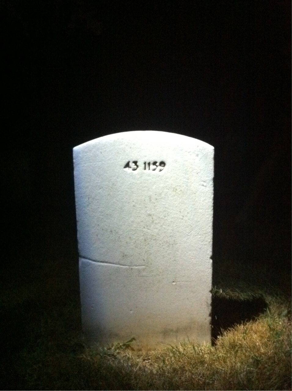 Back of headstone — Linious Blake