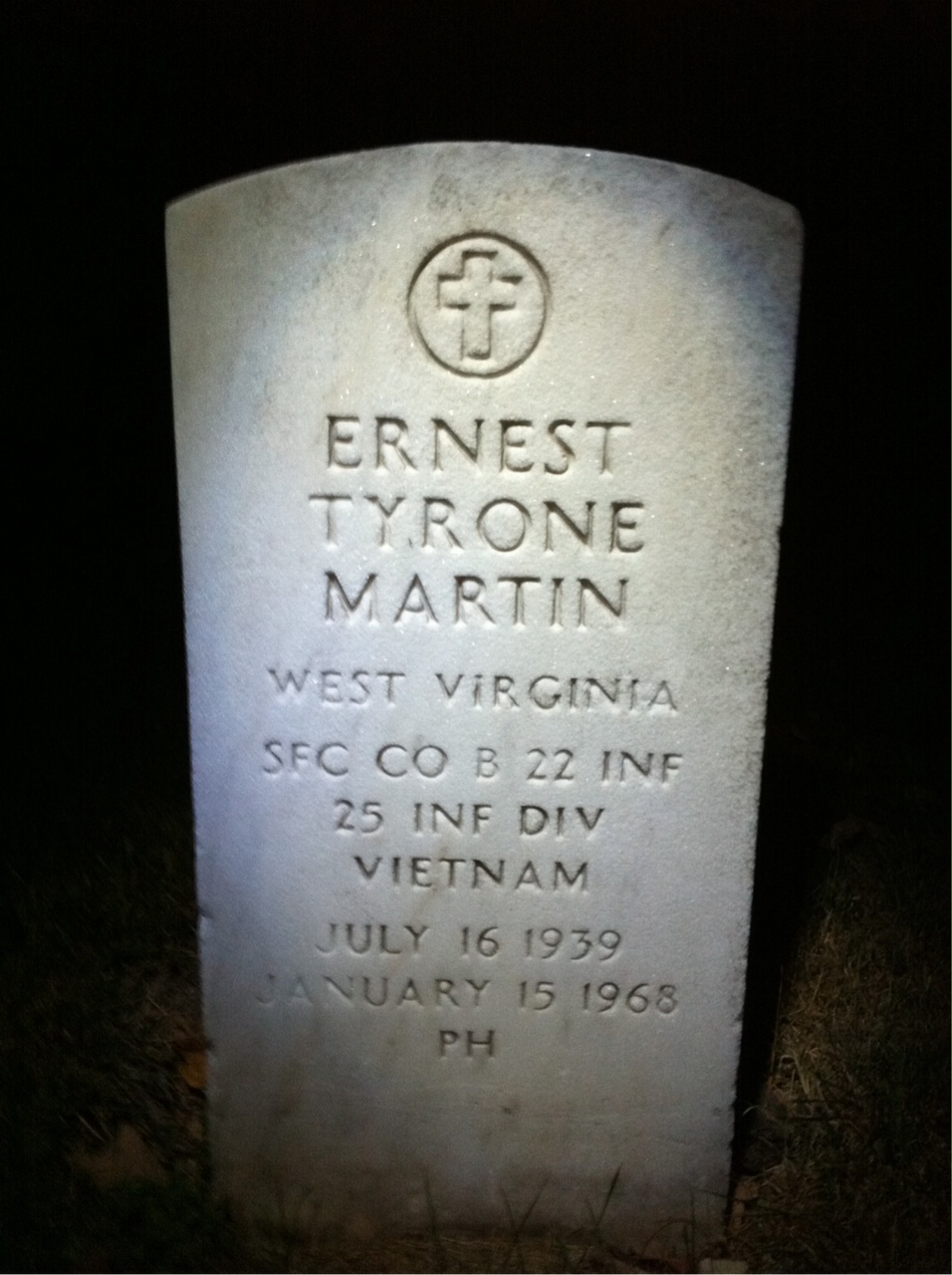 Headstone of Ernest Tyrone Martin