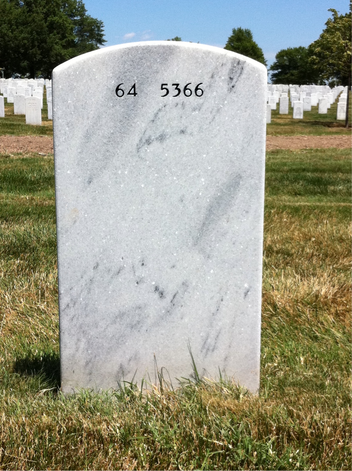 Back of headstone — Roland Kooch