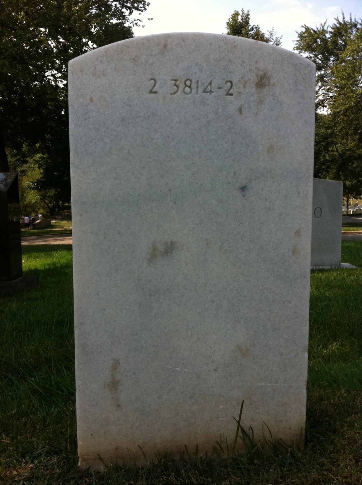 Back of headstone — William John Burrell
