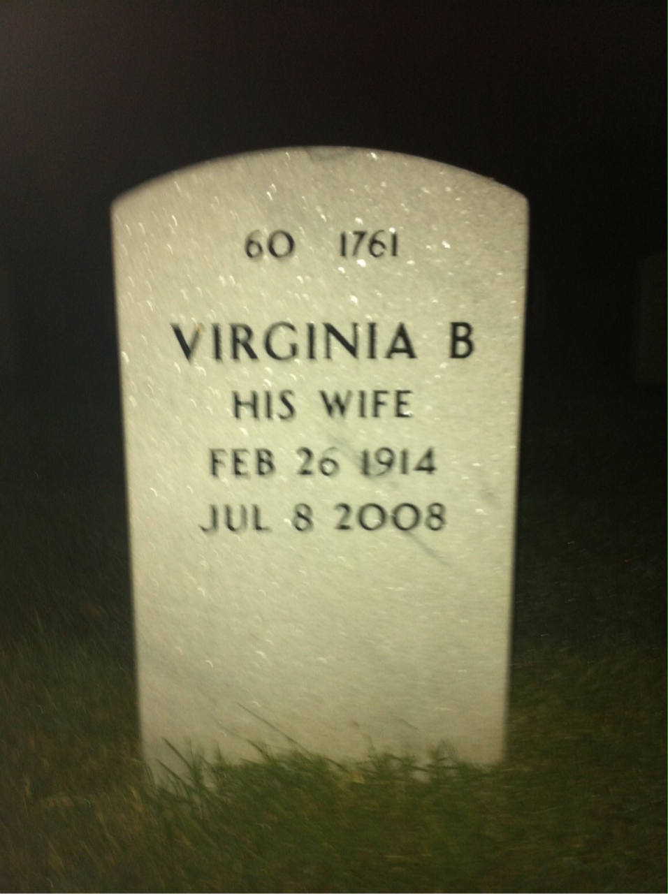 Back of headstone — Albert Brown