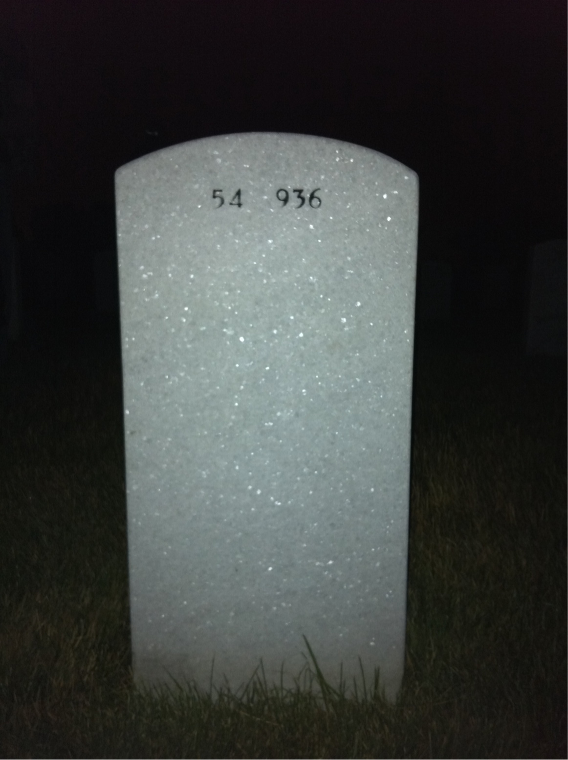 Back of headstone — Nannie Evans