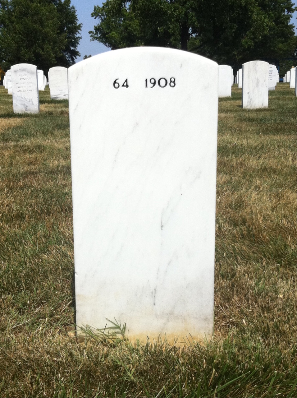 Back of headstone — Richard Bushnell