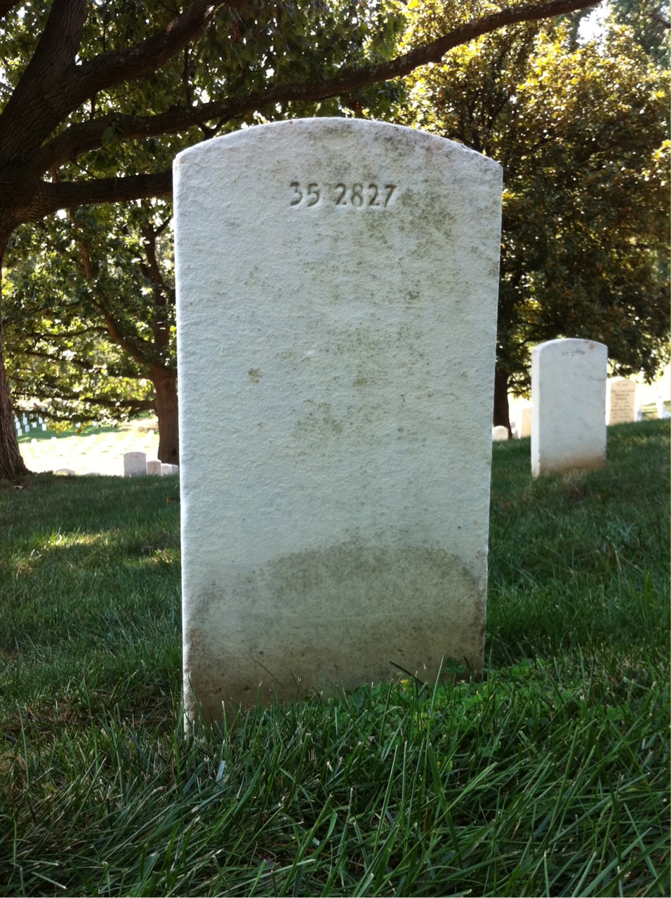 Back of headstone — John Baugh