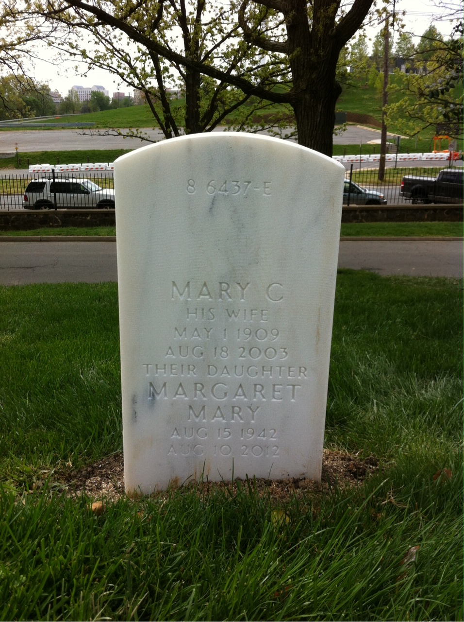 Back of headstone — Cy Martin