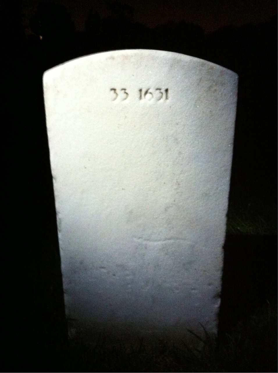 Back of headstone — Jefferson Beeker