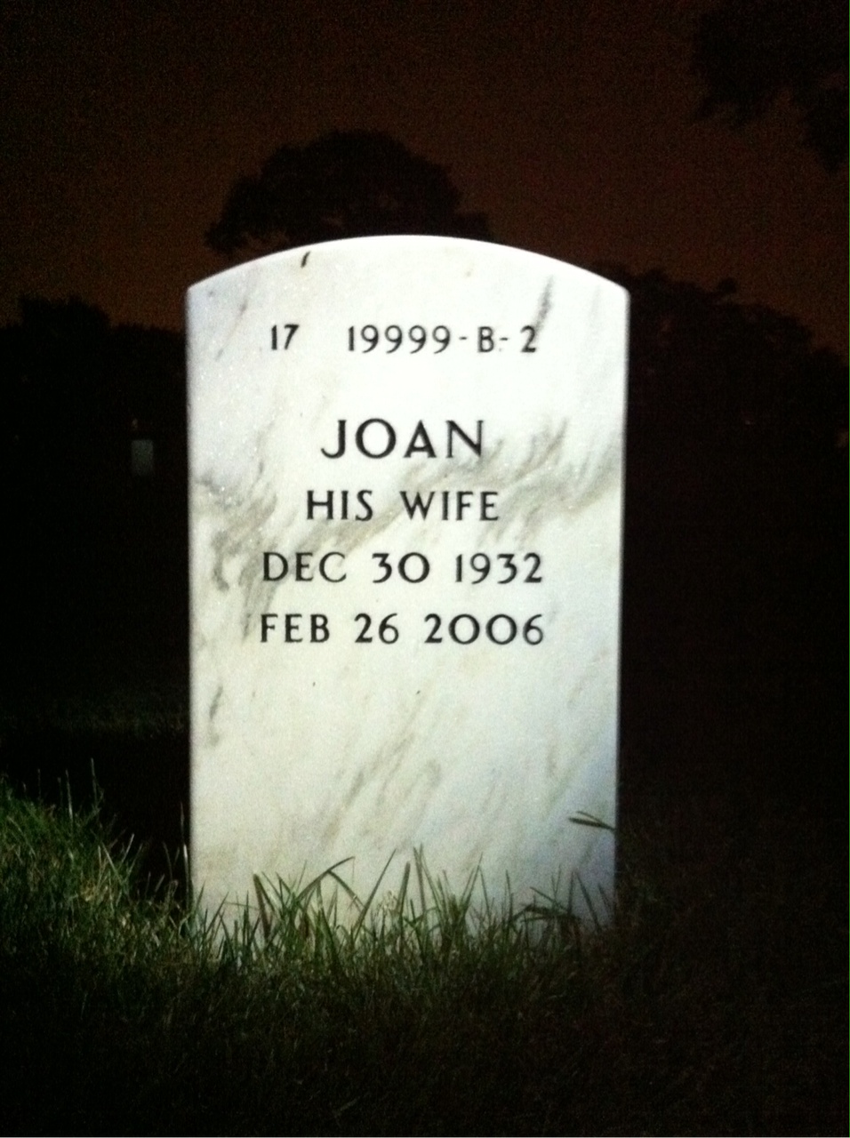 Back of headstone — Anthony Palazzolo