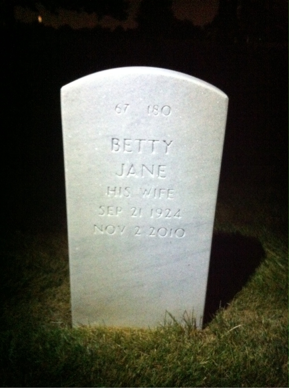 Back of headstone — Howard Baird