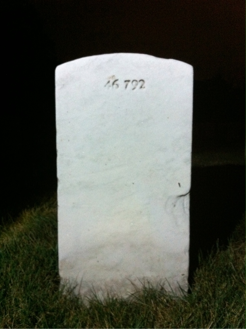 Back of headstone — William Armstrong