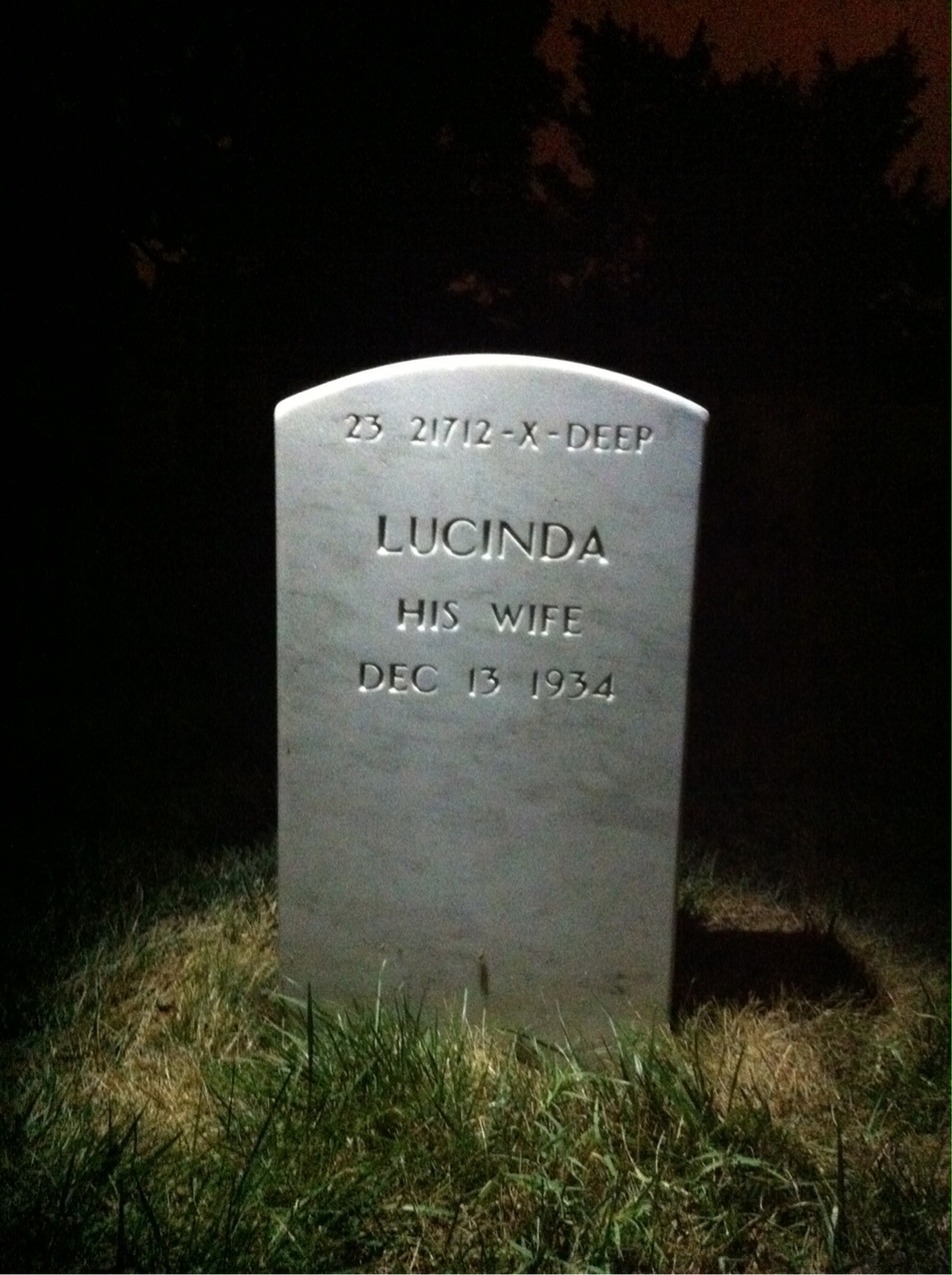 Back of headstone — Isaiah Mitchell