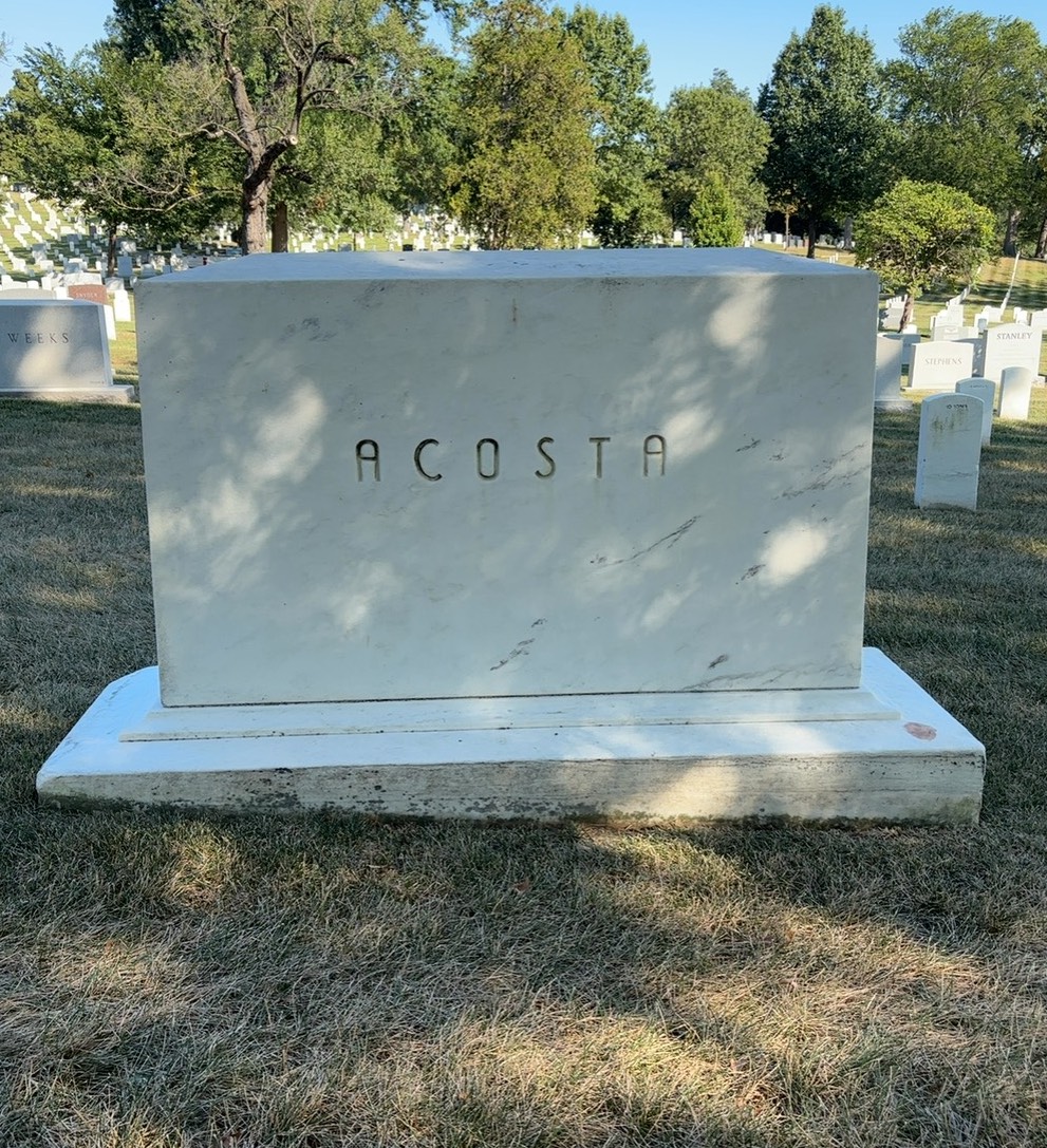 Back of headstone — Francisco Acosta