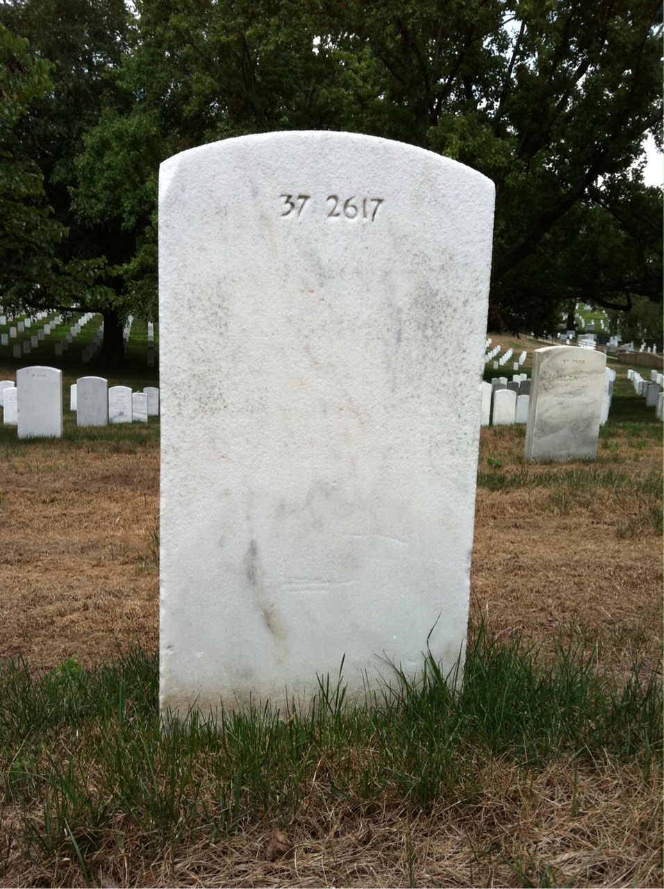 Back of headstone — Eugene Bohan